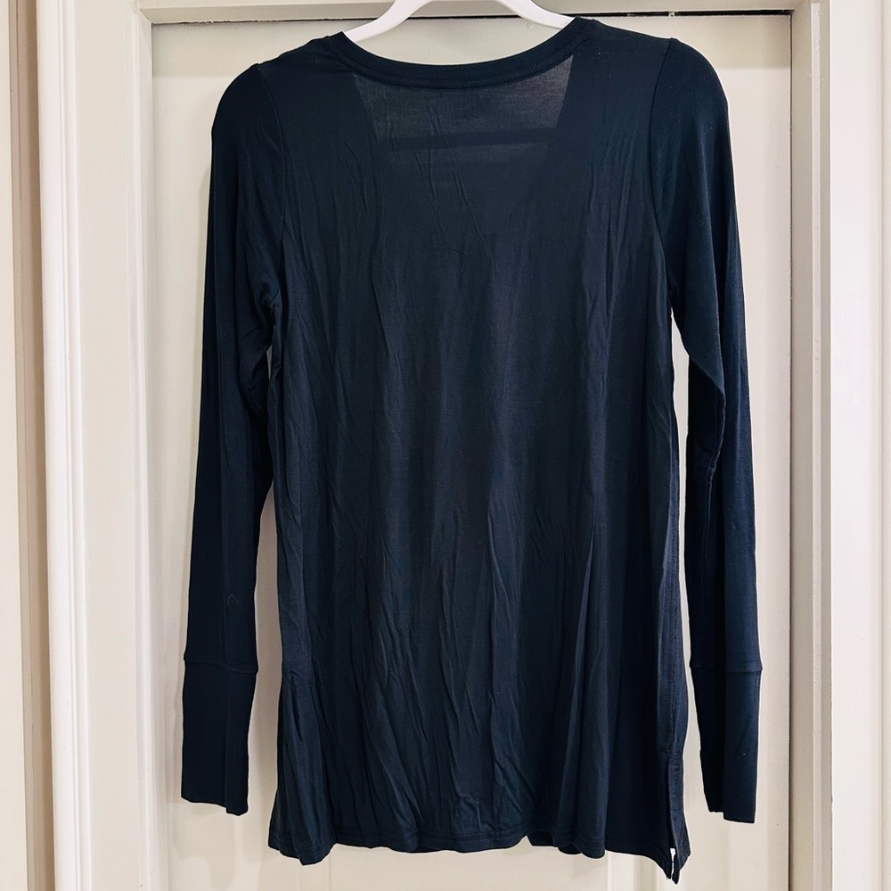 OFFLINE by Aerie Thumbs Up Jersey Long Sleeve V Neck Shirt - Picture 2 of 5